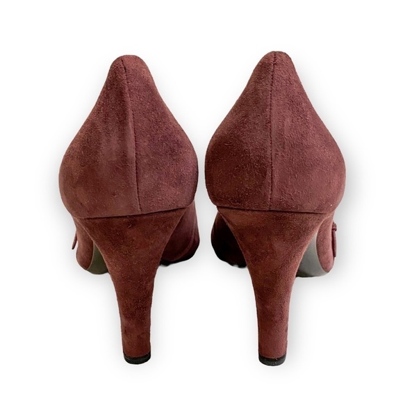 New Prada mauve suede buckle strap pumps size 38.5‎ - Picture 5 of 9